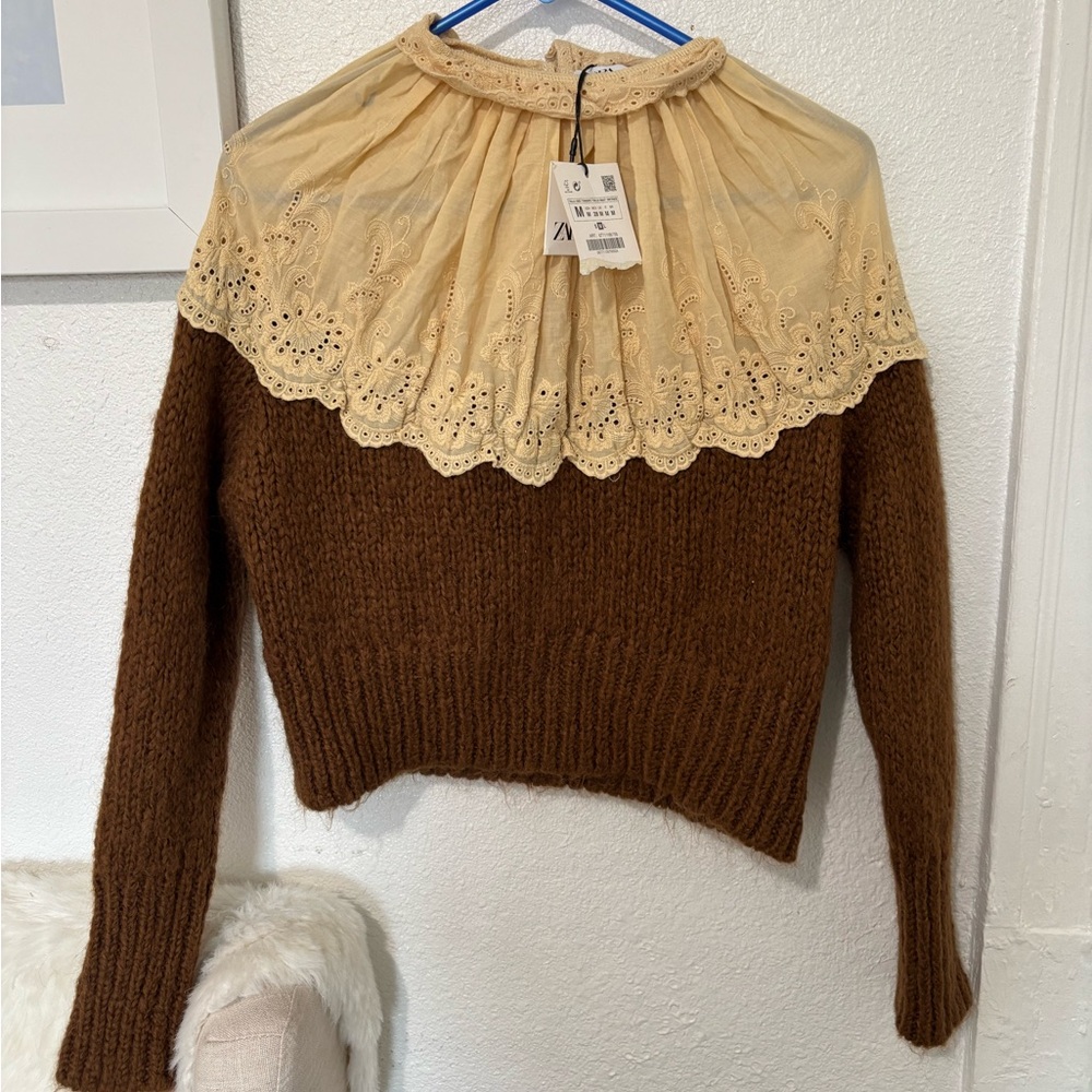 Zara Cream Lace Blouse